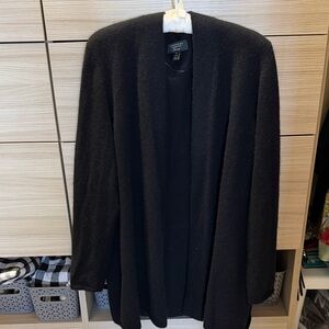 Charter Club Black Mongolian oversized boyfriend Cashmere Cardigan- XL